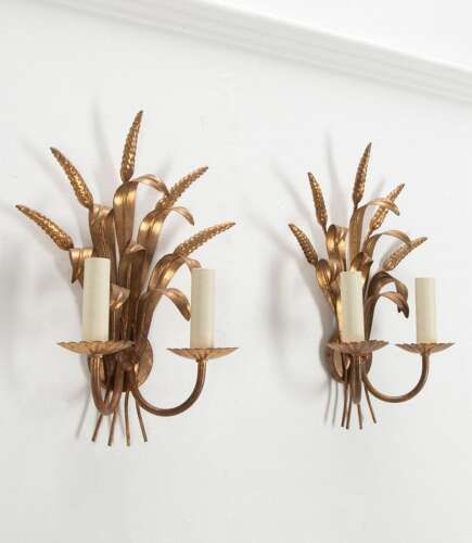 Pair of 20th Century French Wheatsheaf Wall Lights