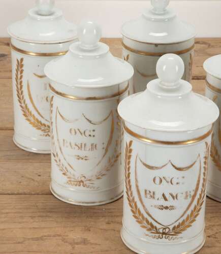 Collection of Six 20th Century French Ceramic Pots and Lids