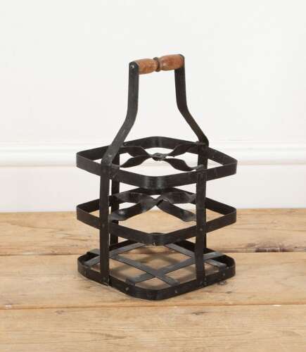20th Century French Tole Metal Wine Carrier