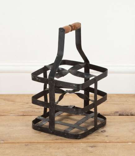 20th Century French Tole Metal Wine Carrier