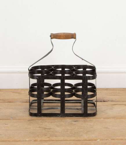 20th Century French Painted Metal Wine Carrier