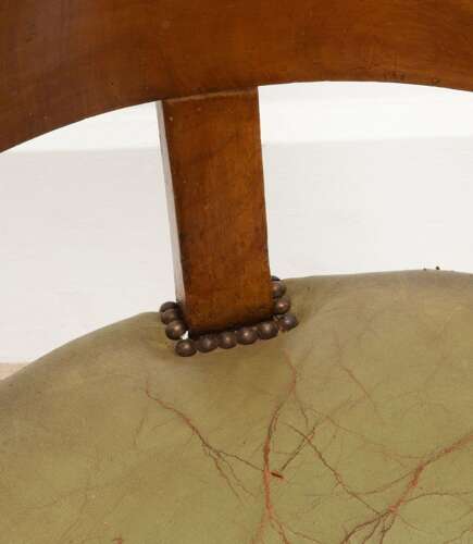 19th Century French Mahogany Desk Chair with Leather Seat