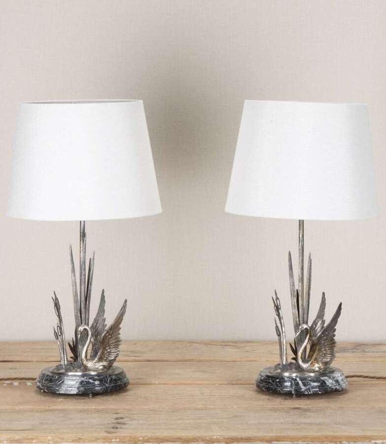 Pair of 20th Century Spanish Table Lamps Signed By Agudo
