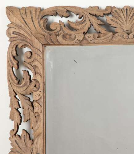 20th Century French Oak Cushion Mirror