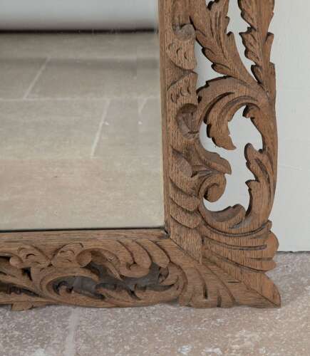20th Century French Oak Cushion Mirror